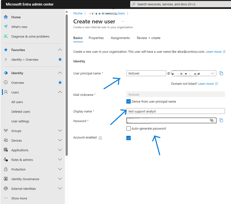 Entra ID User Setup